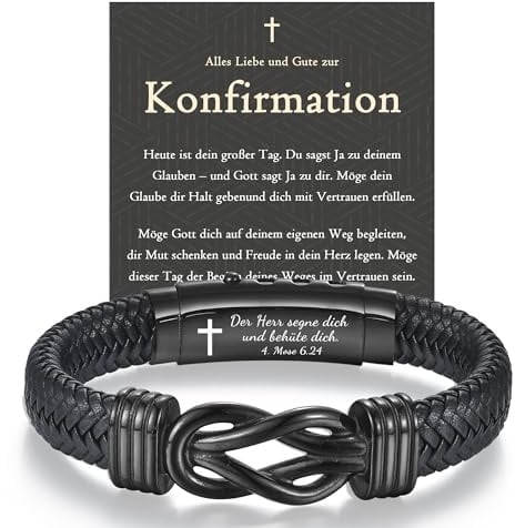 wynn's Firmung Konfirmation Kommunion Geschenk Junge, Erstkommunion Geschenke Junge, Armband für Jungen Kinder Geschenke zur Firmung Kommunion Konfirmation Geschenk für Sohn Bruder Enkel