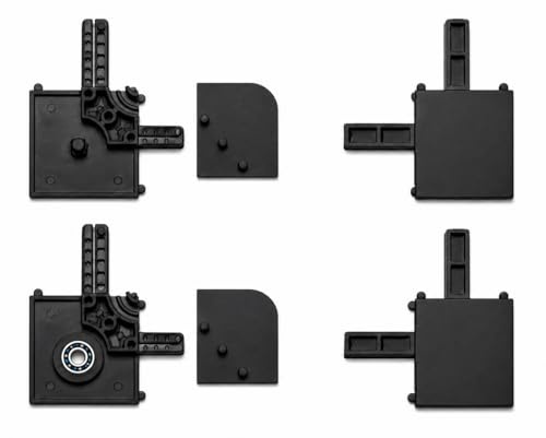 FERPASA® - Kit di staffe per zanzariera scorrevole con cuscinetto, set completo di angoli in poliammide, scorrimento morbido, ricambio universale per zanzariere (nero, profilo stretto)