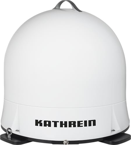 KATHREIN Cap 550M Plus – Vollautomatische Camping-Sat-Antenne – Weiß | Live-Streaming auf mobile Endgeräte, portabel, leicht, flexibel einsetzbar, geringer Platzbedarf