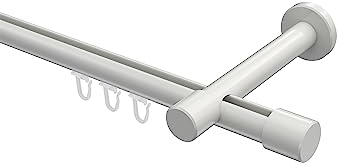 Interdeco Innenlauf Gardinenstange Weiß 20 mm Ø Prestige Santo, 100 cm