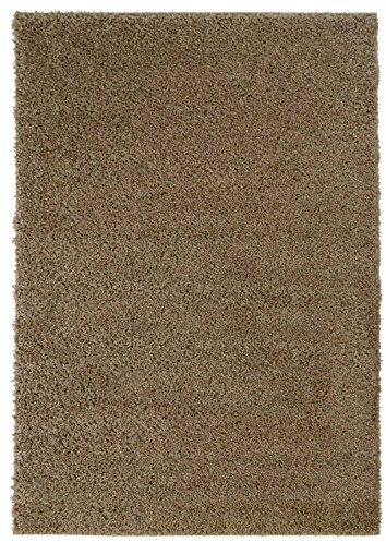carpet city Shaggy Hochflor-Teppich Einfarbig, Uni Mocca in rechteckig, rund, quadratisch für Wohn- und Schlafzimmer mit weichen Flor; Größe: 200x290 cm