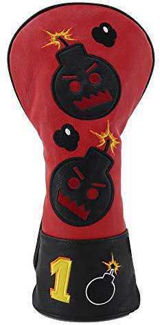 Craftsman Golf Bomb Red & Black Driver Headcover PU Leather Golf Clubs Head Covers (Driver Cover #1)