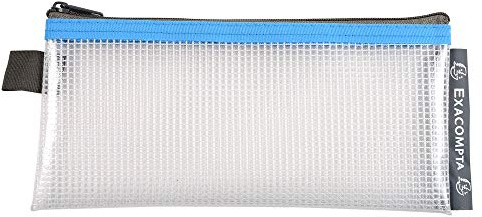 Exacompta 34110E Hülle EVA mit Reisverschluss aus flexiblem Kunststoff 8 x 18cm 1 Stück Zufallsfarbe ideal für Büromaterial und Accesoires Federtasche Dokumentenmatte Etui