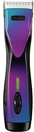 Andis Pulse ZR II - Purple Galaxy Limited Edition 5-Speed Detachable Blade Clipper, Cordless Pet/Dog Grooming, Detachable Lithium-Ion Battery, 79205, Multicolor