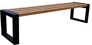 Primario Grande Gartenbank, Parkbank - Gartenmöbel, Outdoor Bank mit 350kg Tragfähigkeit - Sitzbank Holz Wetterfeste (Grande-BO, Nuss, 125cm - Sitzlänge, CE)