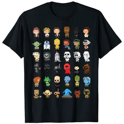 Star Wars Characters Pixelated 8-Bit T-Shirt