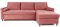 INTENSE DECO Canapé d'angle Convertible réversible Claudio en Velours Vieux Rose