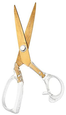 Hemline Goldfarbene Schneiderschere, Acrylgriff, 20 cm, gebürstetes Gold