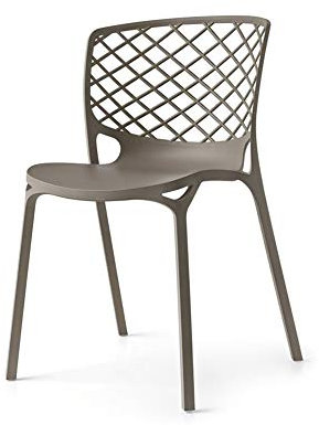 CONNUBIA Stuhl Modell Gamera, aus Nylon, 2 Stück, erhältlich in 7 Farben, Taupe matt