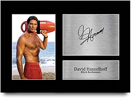 HWC Trading A4 David Hasselhoff Baywatch Geschenke Gedruckt Signiert Autogramm Bild Für Fernsehshow Fans