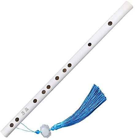 Anfänger Flöte Jade Flöte Alte weiße Jade Bambus Flöte Erwachsene Kinder G F. Musikinstrument einstellen 47,9/52,8 cm (Color : White, Größe : 52.8cm)