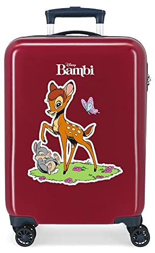 Disney Bambi Kabinentrolley, rot, 38 x 55 x 20 cm, Hartplastik, seitlicher Kombinationsverschluss, 34 l, 2 kg, 4 Räder