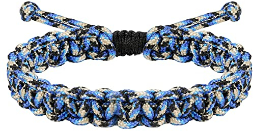 JENDEAR SHINE Nautisches Seil-Armband für Herren, Handgeflochtenes Paracord-Faden-Armband, Wasserdichtes, Verstellbares, Outdoor, Wandern, Surf.