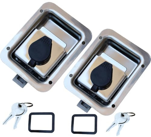 Lot de 2 loquets de verrouillage de poignée à pagaie assortis pour camping-car, camion, caravane, camion, camping, camping-car, voiture de patrouille en acier inoxydable