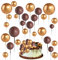 66pcs Balloon Cake Toppers, Foam Balls Cake Topper Mini Balloon Cupcake Toppers Round Pearl DIY Cake Picks Insert Topper for Birthday Party Wedding Baking Cake Decoration