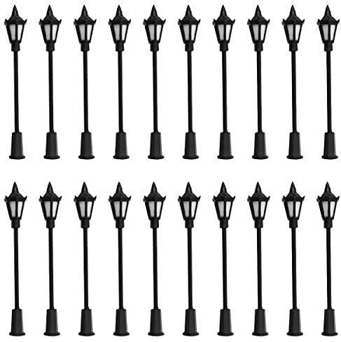 WANGCL 20PCS Plastica LED Mini Lamppost Street Ho OO Scala 1/100 per Sandboxes Giardini Miniatura Città Modello