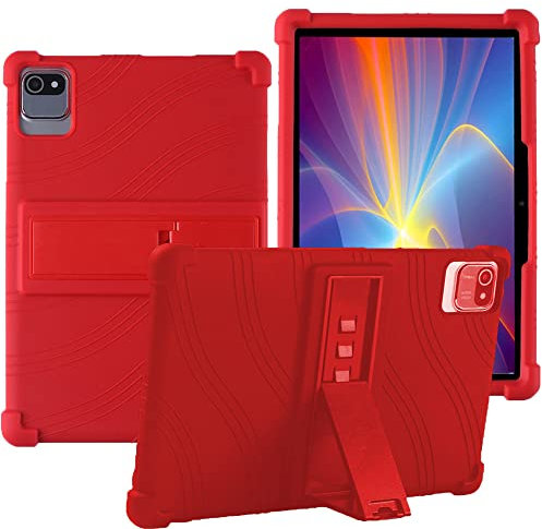 YHFZR Hülle für Moderness MB1001 10 Zoll, Leicht Silikon Weich Kindgerechte Hülle mit Standfunktion für Moderness MB1001 10 Zoll, Rot
