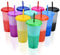 CYH 10 Pcs Reusable Plastic Tumblers with Lids & Straws - 24oz Cute Colour Changing Cups, Bulk Iced Coffee Cup Party Tumbler Set Travel Cups for Kids Adults Party Smoothie Cup Travel Mugs