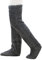 XACKWUERO Plüsch Pantoffel Strümpfe Pelz lange Beinwärmer für Frauen Männer über Knie hoch Fuzzy Socken Winter Home Schlafen Socken (Dunkelgrau)