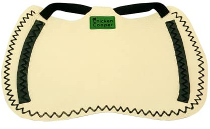 Chicken Cooper Hühnersattel, Hühnerweste, Federschutz, Geflügel Rückenschutz, Echtleder Handgemacht (1, Cremefarben Wellennaht Schwarz, XL)