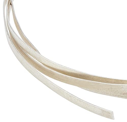 BENECREAT Alambre plano de plata de ley 925 de 50 cm, alambre suave de 2 mm para joyería con caja de almacenamiento para pulseras, collares, joyas