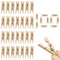 100 Pieces Mini Wooden Pegs, Pegs with Spring Construction, Mini Wooden Clothe Clips Strong Non Slip Grip Washing for Photo Wall, Postcards, Letters, Home, Arts, Crafts Decoration.
