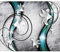 murando - Vlies Fototapete Blumen Lilien 500x350cm Foto tapete Wohnzimmer Vliestapete XXL Wandtapete Motivtapeten 3d Effekt Wand Dekoration - Betonoptik Abstrakt Ornament türkis grau a-A-0037-a-d