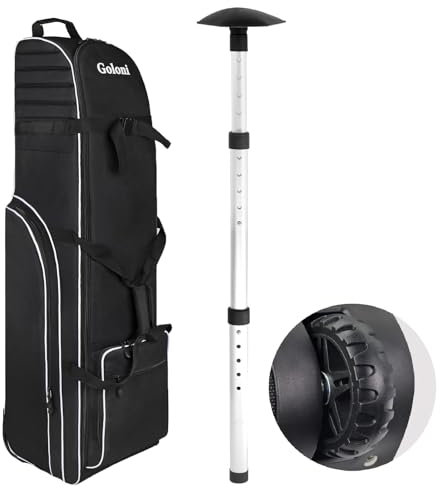 Golf-Reisetasche für Fluggesellschaften mit Rädern, Golftasche, 900D, strapazierfähig, Oxford, verschleißfest, weiche Seiten, Golfschläger-Flugtasche mit verstellbarer Stützstange, Schwarz