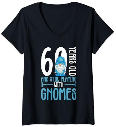 Gnome Gardening 60th Birthday Ely Garden Garden Gnome V-Neck T-Shirt