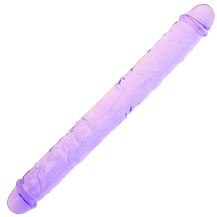 34cm Doppel Dildo Kristall Jelly Realistische Anal Lange Dildo Penis Weich und Flexibel mit Venen und Eichel Erwachsene Sex Spielzeug für Frauen/Männer/Lesbisch Lila