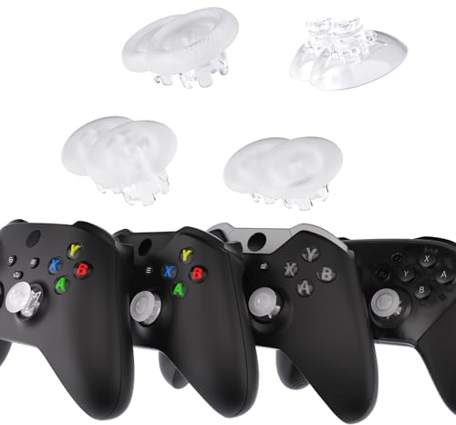 eXtremeRate Edge Joystick pour Xbox One S/X, Xbox Elite V1 Manette, pour Nintendo Switch Pro, 6 Joysticks Echangeables pour Xbox et Nintendo Switch Pro, Transparent