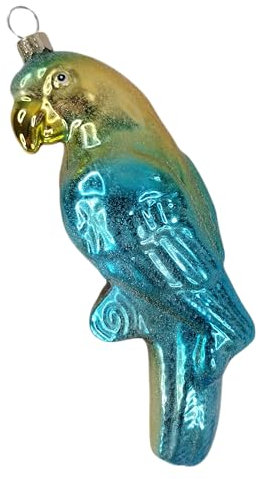 Papagei blau Vogel Blauara Weihnachtsbaumkugel Glas Christbaumschmuck Weihnacht