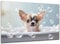 DARO Design - Toiletten-Bild auf 6mm HDF 30x20 cm Hunde-Welpe Chihuahua in der Badewanne - Wand-Deko Bilder Lustiges Geschenk