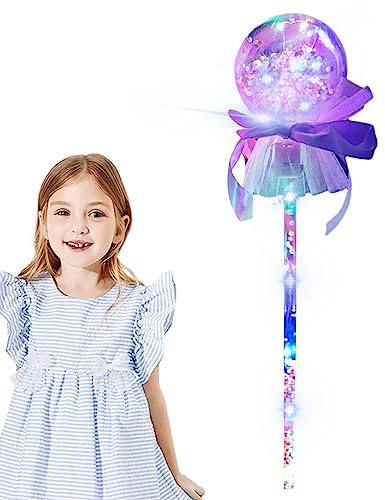Facynde Leuchtend Prinzessin Zauberstab Feenstab Premium-Leucht-Zauberstab Mit Blinkendem Stern Prinzessin Zauberstab | Leuchtendes LED-Zauberstab-Lichtspielzeug