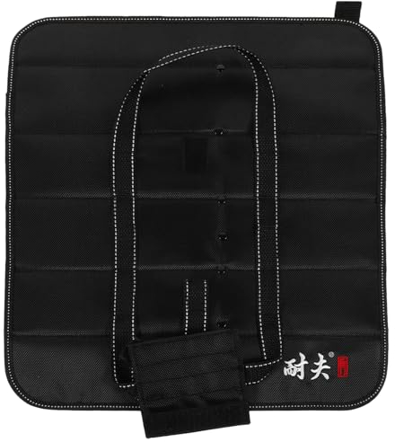 Luxshiny Bolsa Enrollable para Cuchillos De Chef Bolsa Cortadora Profesional De 5 Bolsillos Estuche para Cuchillos De Chef Porta Cubiertos Portátiles Bolsa De Viaje para Llevar Funda para