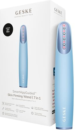 GESKE Skin Firming Wand | 7 in 1 | Anti-Aging | Mikrostrom Facelift | Reduziert Alterserscheinungen | Fortschrittlicher Facial Firmer | Red LED Light Technology