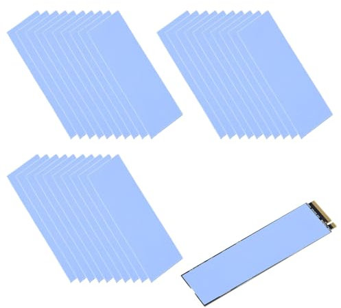 Pad Thermique CPU,Silicone Conducteur Thermique Pad,Pad Thermique Silicone,Tampon Thermique en Silicone,Dissipateurs Thermiques,30 Pièces (0,5mm / 1mm / 1,5mm)