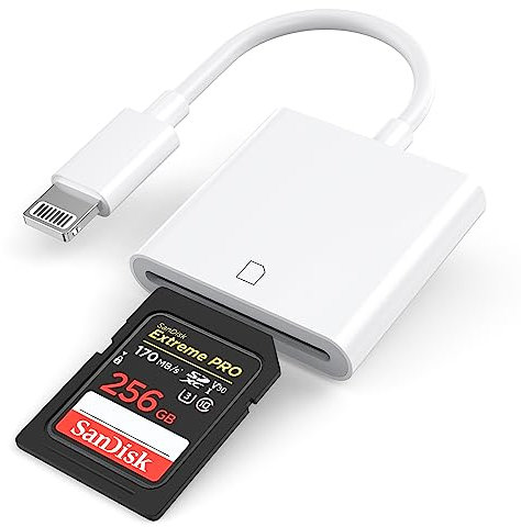 (Apple MFi Certified) Lightning to SD Card Camera Reader,esbeecables SD Card Reader for iPhone,Trail Camera Viewer SD Memory Card Reader Adapter for iPhone 14/13/12/11/XS/XR/X/8/7/iPad,Plug and Play