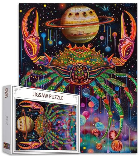1000 Stück Puzzles für Erwachsene Fantasy Planet Welt Malerei Jigsaw Puzzle Graffitic Crab 1000 Stück Puzzles Spiel Seifenblasen Sealife DIY Craft Puzzle Kunst Zimmer Wanddekoration Boho Geschenk