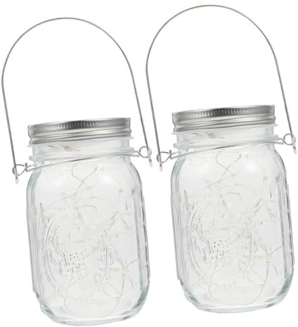 MERRYHAPY Hängende Glasleuchte Glas-hofleuchte Großes Glas Mit Lichterketten Outdoor-