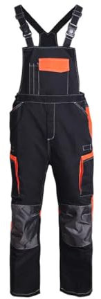 Salopette da lavoro da uomo, taglie forti, senza maniche, con bretelle, tute, Design 1 nero, XXL