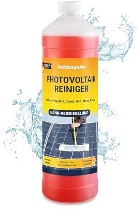 SCHLAUPUTZ Solar- & Photovoltaik Reiniger 1L Konzentrat (1:20) - effiziente Solarpanel Reinigung mit Nano-Versiegelung für PV-Anlagen & Balkonkraftwerke - PV Reinigung mit maximale Energieausbeute