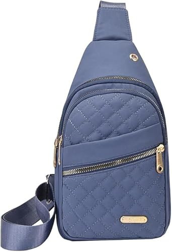 Godemmio Wbougisay Crossbody-Tasche für Damen, modisch, lässig, diebstahlsicher, einfarbig, mehrschichtig, Anti-Diebstahl, einfarbig, Crossbody-Tasche, blau, 11.81*7.08*2.36in / 30*6*18 cm