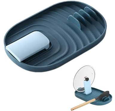TPZORJX 1 pieza Soporte multifuncional para utensilios de cocina, soporte para tapa de olla, soporte para cuchara, soporte para cubiertos para evitar manchas por goteo