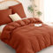 WAVVE Bettwäsche 155x220 3 teilig Terracotta - Bettbezug 155 x 220 Set mit 2 Kissenbezüge 80x80 cm, Bettwäsche-Sets 155x220cm aus Mikrofaser mit Reißverschluss Weich und Bügelfrei