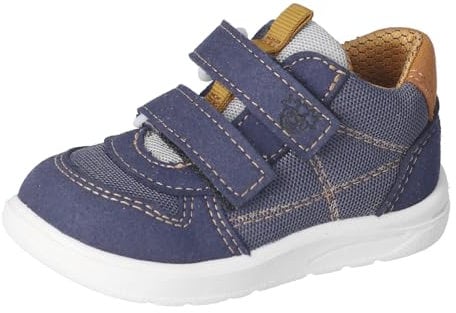 RICOSTA Jungen Low-Top Sneaker SAM, Kinder Lauflernschuhe, Weite: MITTEL, lose Einlage, Laufschuhe, Klettschuhe, Halbschuhe, Ozean/Nautic (170), 26 EU
