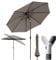 Sekey Alu-Sonnenschirm 330cm Sonnenschirm Gartensonnenschirm mit UV-Schutz，Windfester mit Kurbel für Balkon Garten & Terrasse Sonnenschutz UV 50+