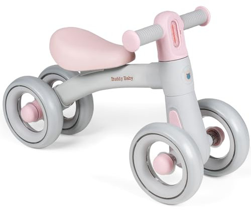 BUDDY BABY Xrider Vélo sans pédales pour enfants à partir de 1 an d'équilibre, jouets pour bébés de 12 à 24 mois, vélo pour bébé avec lumière, cadeau d'anniversaire (Rose)
