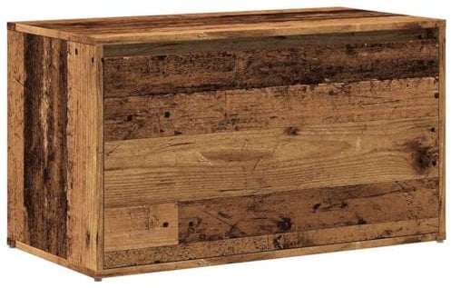 vidaXL Flurbank 80x40x45 cm Altholz-Optik Holzwerkstoff, Kastenbank, Flurmöbel, Eingangsbank, Flurbank, Schuhbank, Aufbewahrungsbank, Wohnzimmerbank