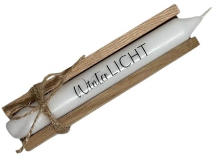 AWASG Adventskerze mit Spruch - Kerze Weihnachten - Geschenkkerze Weihnachtskerze Adventszeit - Stabkerze mit Kerzentattoo Winterlicht